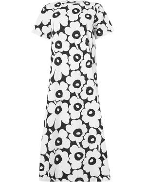 Marimekko Kleid Pisteinen Unikko - Weiß