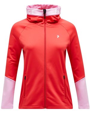 Peak Performance Fleecejacke W Rider Zip Hood - Rot