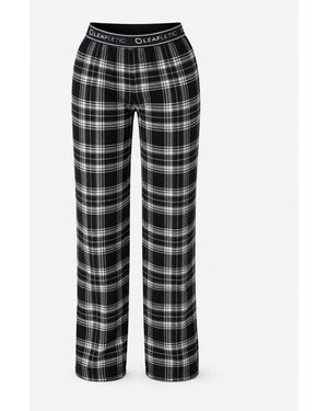 LEAFLETIC Pyjamahose Night Wear Long Pajama - Schwarz