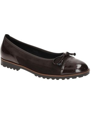 Gabor Ballerina Ballerina Mocca Lack Velour 3007 - Schwarz