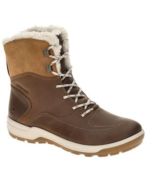 Ecco Boots Trace Stiefel Winter Schnür Boots Camel Warmfutter - Weiß
