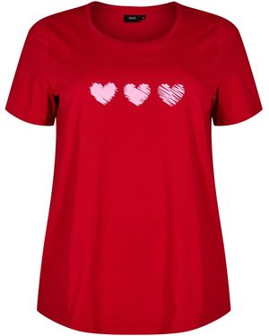 Zizzi T-Shirt 'Velin' - Rot