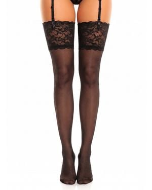 GLAMORY Halterlose Strümpfe Luxury 20 - Schwarz