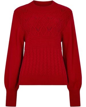 Apricot Twist Cable Knit Jumper - Rot