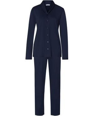 Hanro Pyjama Cotton Silk - Blau