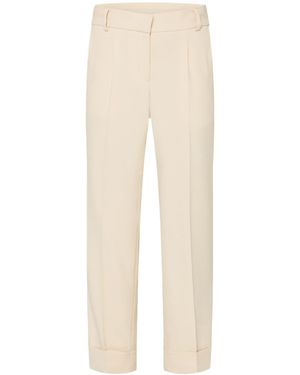 SENSES.THE LABEL Stoffhose Mit Bundfalte Und Turn-Up-Saum - Weiß