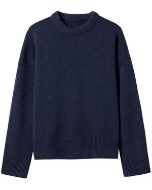 LILYSILK Pullover Wolle Und Kaschmir Oversize Pullover Mit Rundhalsausschnitt - Blau