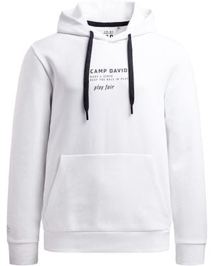 Camp David Hoodie Aus Interlock Mit Backprint - Weiß