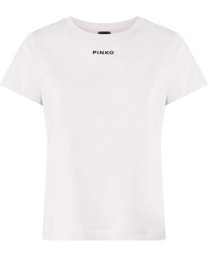 Pinko Shirt Basico T-Shirt Jersey Logo Gommato T-Shirt - Weiß