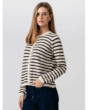 TeeShoppen Pullover Crizette Striped - Weiß