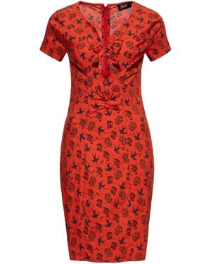 Queen Kerosin Kleid Cherries & Roses - Rot