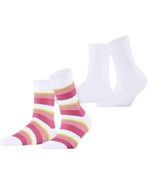 Esprit Socken Crochet Stripe 2-Pack - Weiß