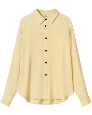 LILYSILK Bluse Oversized-Hemd Aus Stretch-Doppel-Georgette-Seide - Mettallic