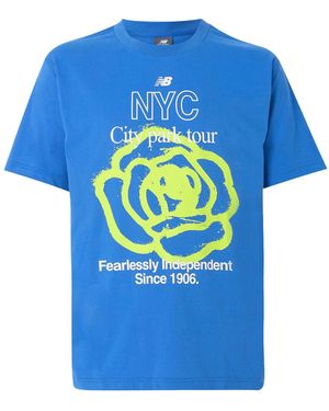 New Balance T-Shirt Mt61018I - Blau