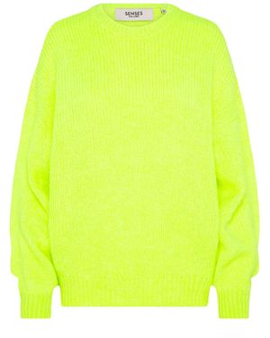 SENSES.THE LABEL Flauschiger Pullover Kami:Le Mit Rundhalsausschnitt - Gelb