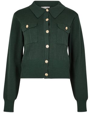Apricot Button Knit Cardigan - Grün