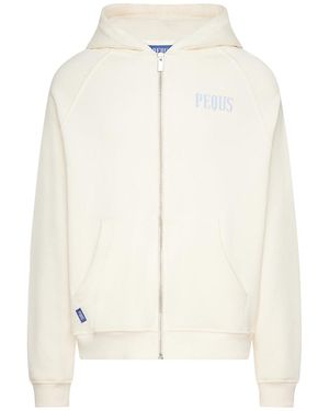 Pequs Sweatjacke Back Logo - Weiß