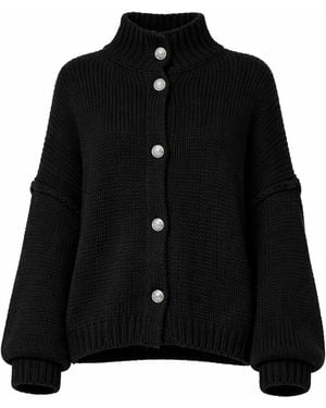 Worldclassca Oversizestrickjacke Strickjacke Mit Knopf - Schwarz