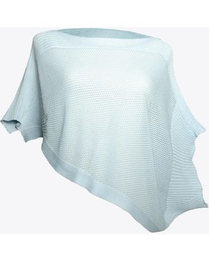 LANARTO slow fashion Cape Poncho Sternennetz - Blau
