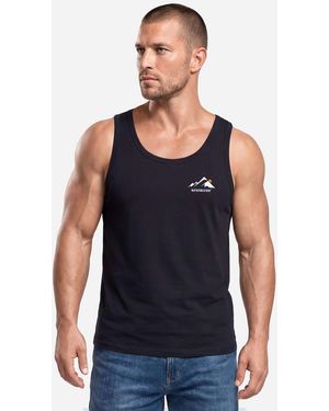Neverless Shirt Minimalistic Mountain - Blau