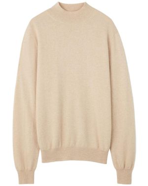 Gobi Cashmere Pullover Essential Mock Neck Cashmere Sweater - Natur