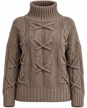 Worldclassca Strickjacke Strick Pullover Mit Stehkragen - Braun