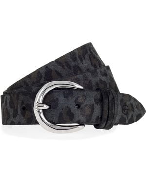 Tamaris Ledergürtel "Debora Silver" Animal-Design, Used Look, 3 cm breit - Blau