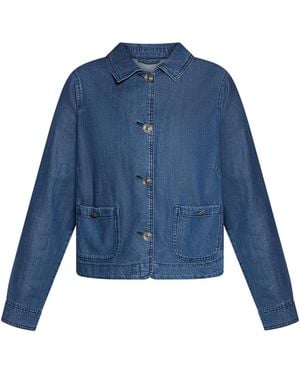 Cartoon Jeansjacke Mit Aufgesetzten Taschen - Blau