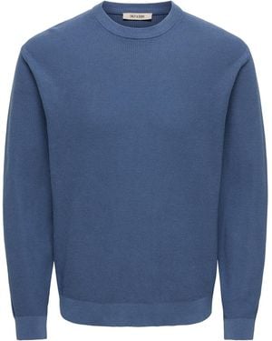 Only & Sons Pullover Onstony - Blau