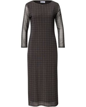 Street One Midikleid Aus Mesh Mit Karomuster - Schwarz
