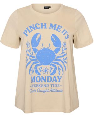 Zizzi T-Shirt Mliz - Blau