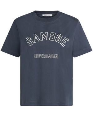 Samsøe & Samsøe Samse Samse T-Shirt Sacamino - Blau