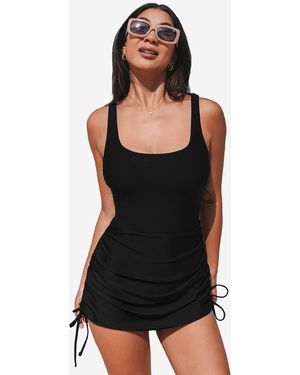 CUPSHE Badeanzugkleid Square Neckline - Schwarz