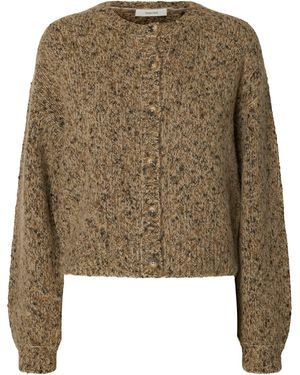 SELECTED Strickjacke Slwkat - Natur
