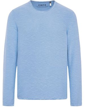 CMPD Pullover Linksstrick Mit Rollkanten - Blau