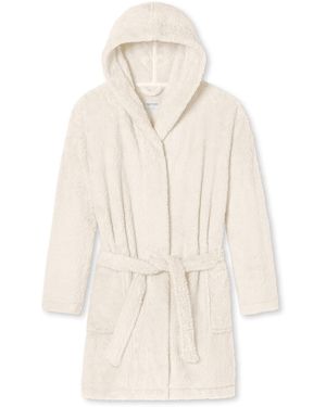 Schiesser Bademantel Teddy Fleece - Weiß