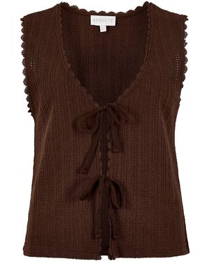 Apricot Pointelle Knit Waistcoat - Braun