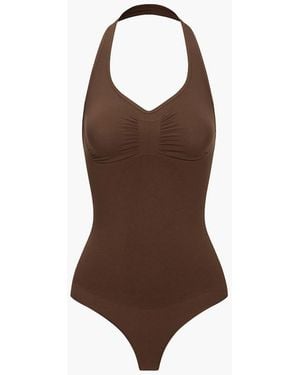 cfab (formerly creamy fabrics) Shapingbody Neckholder Shapewear Mit String - Braun