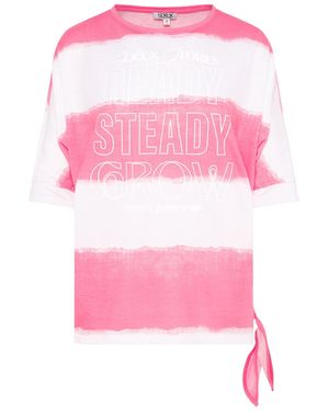 SOCCX Oversized T-Shirt Mit Streifen-Design - Pink