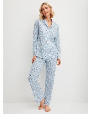 CALIDA Pyjama Ornament Nights - Blau