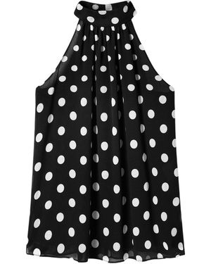 LILYSILK Bluse Vielseitiges Top Aus Seiden-Georgette Mit Polka-Dot-Muster - Weiß