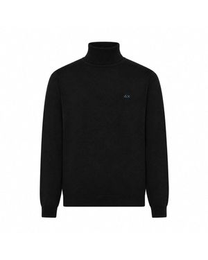 Sun 68 Pullover Turtleneck Sweater - Schwarz