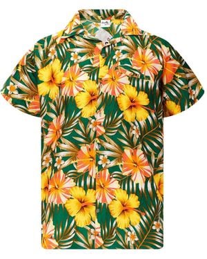 King Kameha Shirt Tropical Hibiscus - Gelb