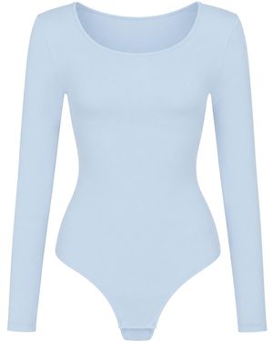 cfab Shapingbody Longsleeve Sculpting Bodysuit With String - Blau