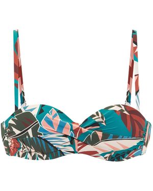 Buffalo Bügel-Bandeau-Bikini-Top Moana, mit modernem Allover-Print - Blau