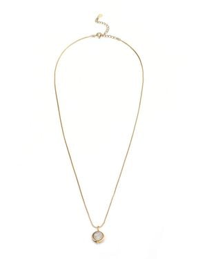 MayTree Kette Edelsteinkette Rondo, Weißer Mondstein, 18K Vergoldet