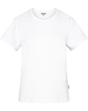 SENSES.THE LABEL Basic T-Shirt Aus Interlock-Jersey - Weiß