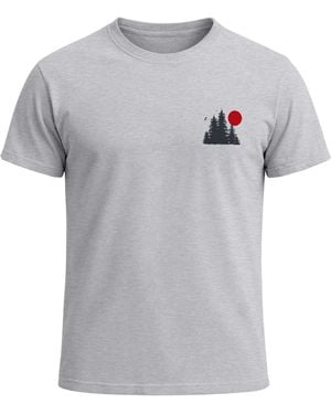Neverless Shirt Waldkette Badge - Grau