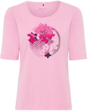 Olsen T-Shirt Mit Blütenmotiv - Pink