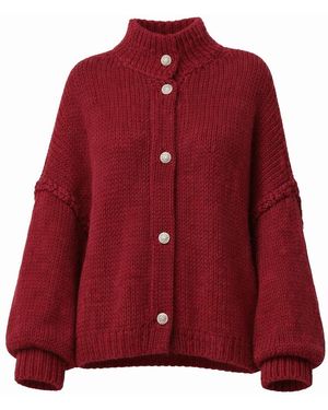 Worldclassca Oversizestrickjacke Strickjacke Mit Knopf - Rot